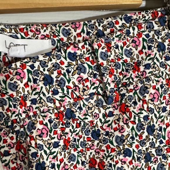 LOFT Straight Leg Floral Print Pants - Red, Blue, White, Pink - Picture 5 of 10